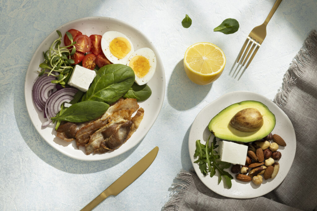 Avocados, olive oil, coconut oil, nuts, and seeds.